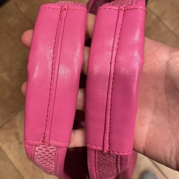 Neiman Marcus Hot Pink Woven Tote Bag Purse with Padded Straps - Picture 4 of 10